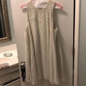Parker white sequin beaded dress